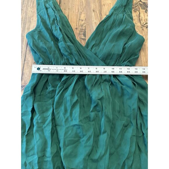 Alice + Olivia 100% Silk Tulip dress Hunter Green Lined Size 12 Holiday Party - Picture 10 of 16